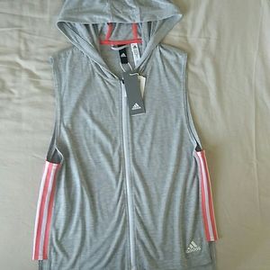 Adidas zip up tank w hood